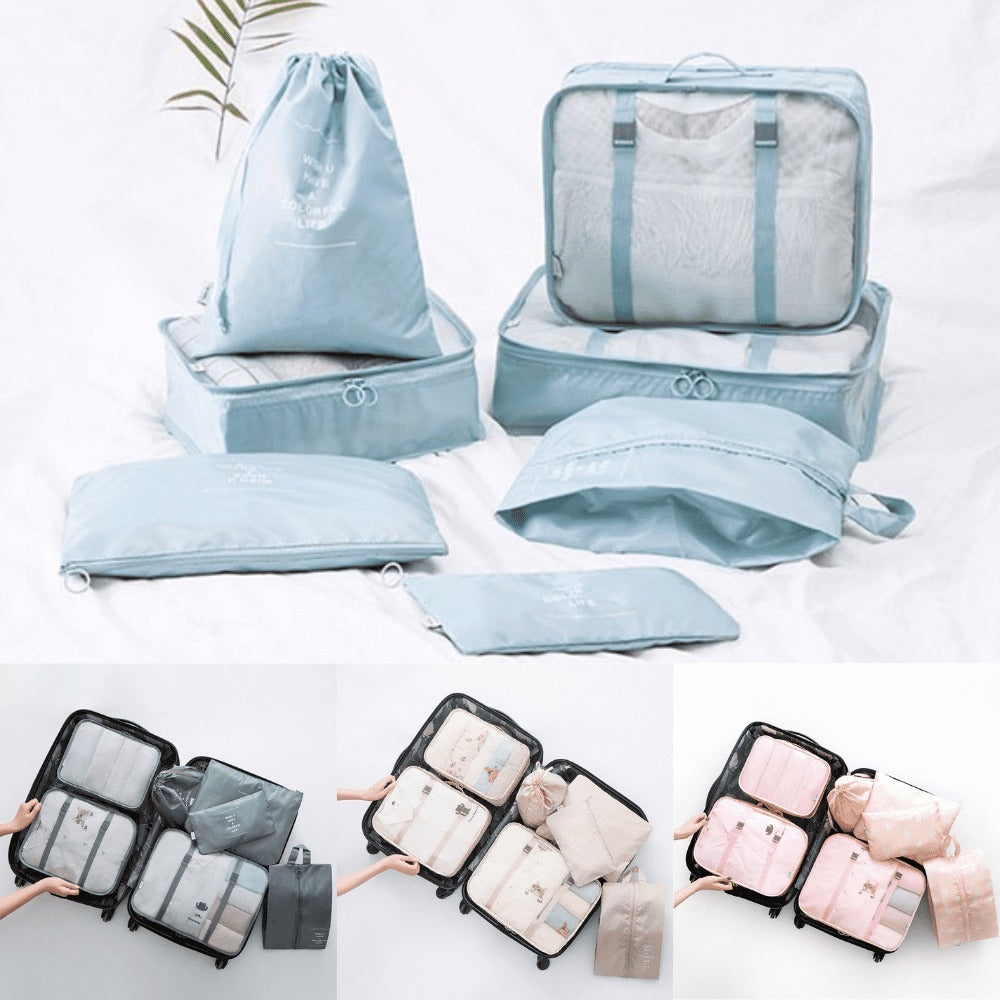 [PAGUE 4 LEVE 7] Kit 7 Bolsas Organizadoras Para Mala de Viagem STORAGE BAG - SUPER PROMOÇÃO POR TEMPO LIMITADO